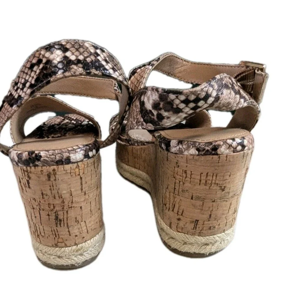 Michael by Michael Shannon Snake Print Espadrille Wedge Sandals - Size 6.5 - Picture 4 of 8